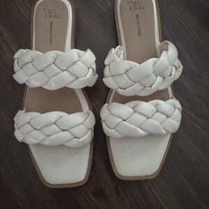 Time and Tru Women's Cream Braided Sandals